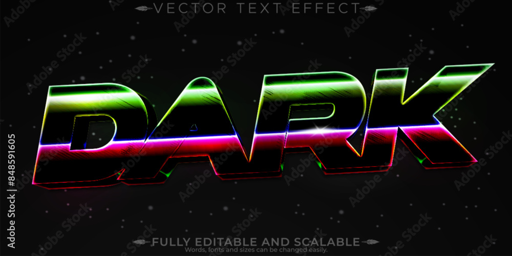 Wall mural dark space text effect, editable cosmic and black customizable font style.