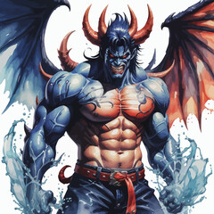 Devil Ilustration Design Very terrifying