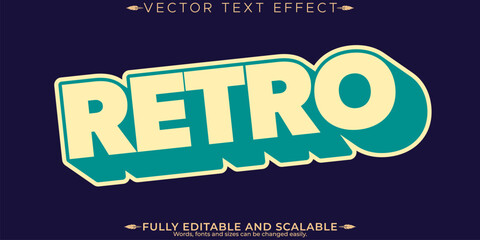 Retro sticker text effect, editable 70s and 80s text style