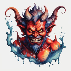 Devil Ilustration Design Very terrifying