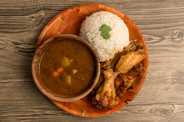chicken wings with rice and beans