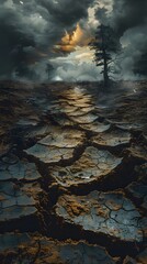 Movie Poster, Poisonous gases seeping through the cracks of a desolate landscape, amplifying the sense of isolation and despair., simple line