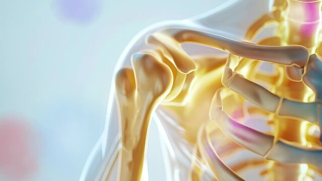 Ultra realistic close up Orthopaedic surgeon branding shoulder and elbow. 3d images. Ultra Realistic Close-Up. High-Detail. High quality. medical illustration style