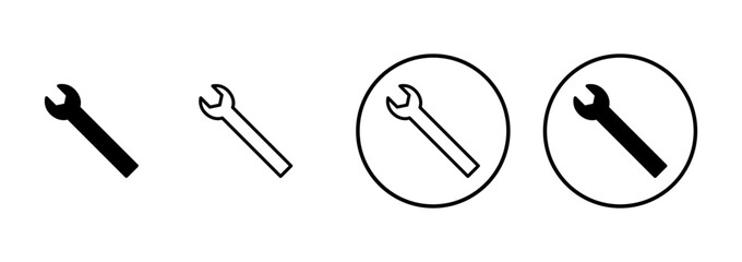 wrench icon vector isolated on white background. Wrench vector icon. Spanner symbol