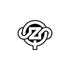 Obraz premium QZ, ZQ, Q AND Z Abstract initial monogram letter alphabet logo design