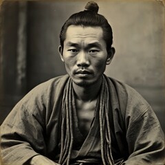 Fototapeta premium Asian men vintage old picture historical 