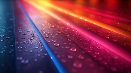 Diminishing perspective of shiny seamless colored lines.