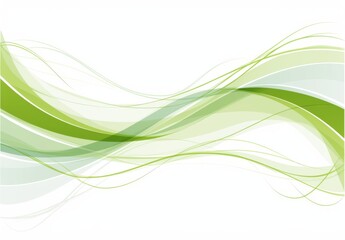 Vector Banner Design with Light Green Wavy Lines on White Background, Featuring Simple Shapes in Flat Vector Art Style. Ideal for Minimalistic and Clean Graphic Design.