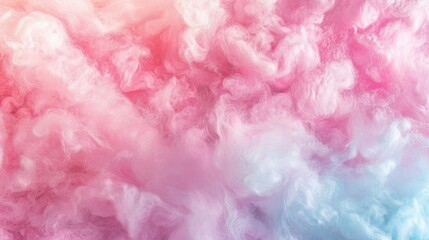 Fototapeta premium Soft pastel pink and white cotton clouds, creating a dreamy and fluffy abstract scene perfect for backgrounds.