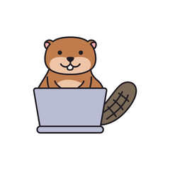Cute beaver illustration