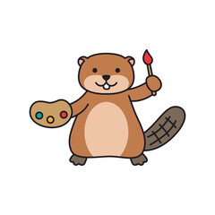 Cute beaver illustration