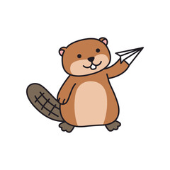 Cute beaver illustration
