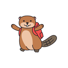 Cute beaver illustration