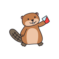 Cute beaver illustration