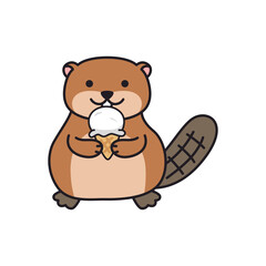 Cute beaver illustration