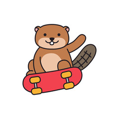 Cute beaver illustration