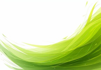 Vector Banner Design with Light Green Wavy Lines on White Background, Featuring Simple Shapes in Flat Vector Art Style. Ideal for Minimalistic and Clean Graphic Design.