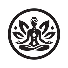 yoga logo icon silhouette vector art illustration