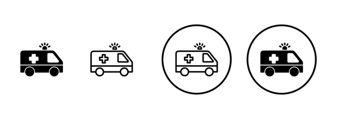 Ambulance Icon vector isolated on white background. Ambulance Icon Design. ambulance truck icon vector
