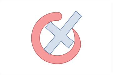 Obraz premium Wrong Yes Flat Sticker Design