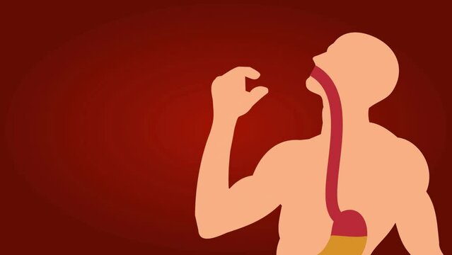 Person Consuming Medicine. Medical Animation. Poeple Drinking Pills