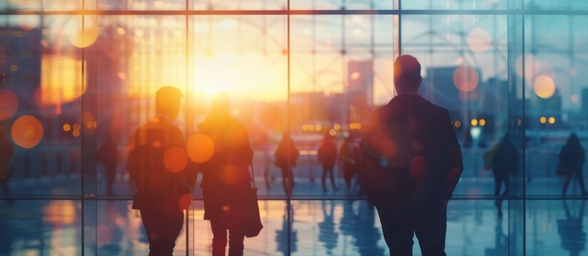 A diverse group of coworkers in a casual discussion by a window, multicultural business people - Powered by Adobe