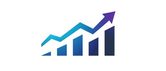business graph and chart in blue, symbolizing success and economic growth