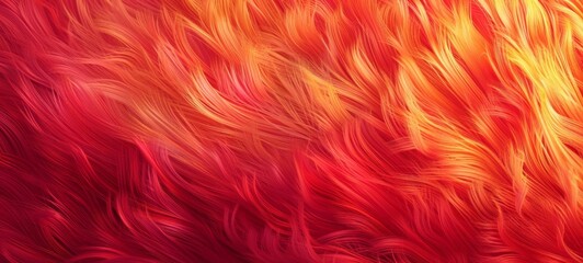 Short fur texture in vibrant red and orange shades, creating a dynamic and eye-catching background, perfect for bold and energetic visual designs or promotional materials