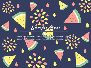 夏の背景20　スイカいっぱい柄