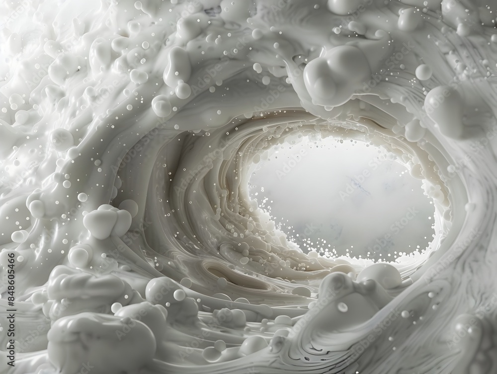 Poster swirling vortex of celestial foam - captivating 3d rendered abstract art