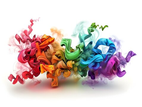 Vibrant 3D Smoke Graffiti Tapestry Weaving Urban Narratives