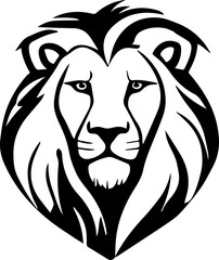 Silhouette of a lion in minimalist style