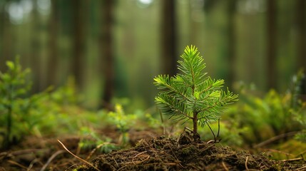 A image of conifer growing in the forest UHD wallpaper