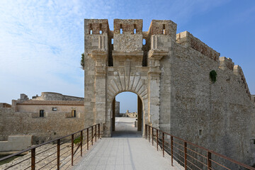 Maniace Fortress in Ortigia, Syracuse, Sicily, Italy
