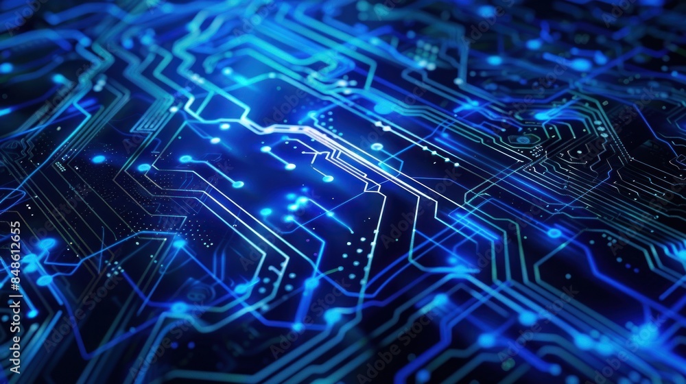 Poster electronic circuit board. technology concept ,microchip cpu processor circuit board. digital line