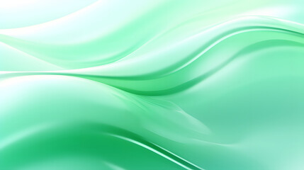 Abstract glass waves in green turquoise tones on white background, clean, minimal, modern , translucent, amorphous, flowing, fluid, abstract, glass, waves, green, turquoise, white, background