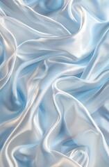 Obraz premium Smooth soft blue silk fabric with elegant folds
