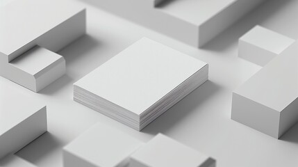 Obraz premium Stack of Papers on a White Abstract Background