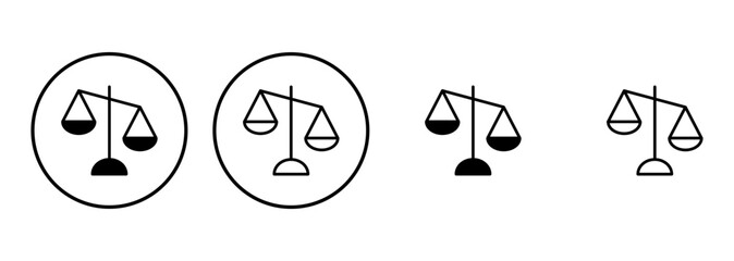 Scales icon set . Law scale icon. Justice sign