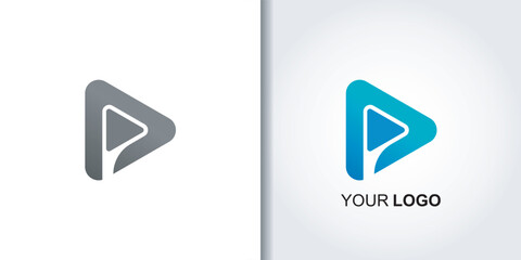 logo play triangle logo icon template