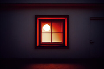 窓, 建築, ガラス, 家, 外観, 外装, 夜, 赤い光, Architecture, glass, house, exterior, red light, night, window