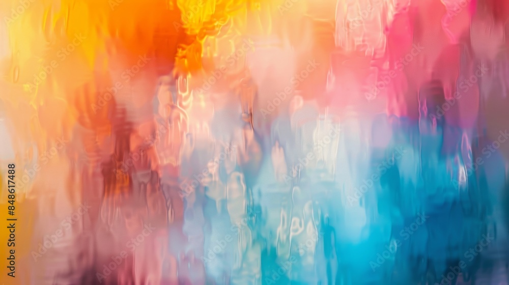 Poster Hues merge and blend in a blurred display of artistic expression.