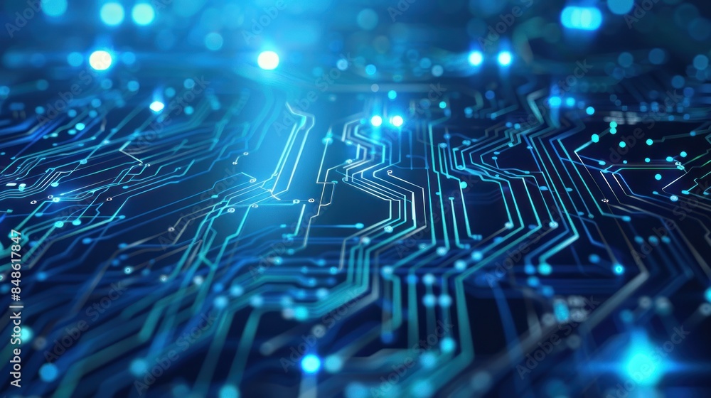 Poster electronic circuit board. technology concept ,microchip cpu processor circuit board.