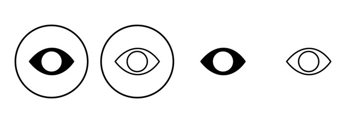 Eye icon set. Eye vector icon. Look and Vision icon.