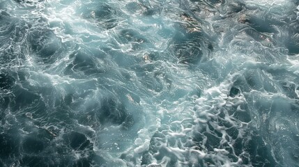 Fototapeta premium Abstract turbulent ocean waves water surface texture. Background, wallpaper, poster, banner design with copyspace