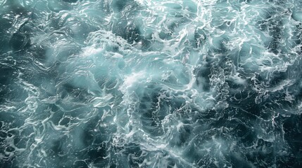 Naklejka premium Abstract turbulent ocean waves water surface texture. Background, wallpaper, poster, banner design with copyspace