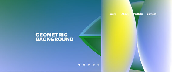 Abstract geometric shapes web design page. Vector Illustration For Wallpaper, Banner, Background, Card, Book Illustration, landing page