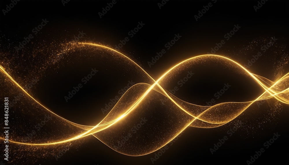 Poster abstract shiny color gold wave design element