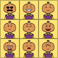 set of cute halloween character