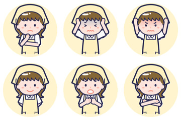 女性ハウスキーパーのポーズセット_05